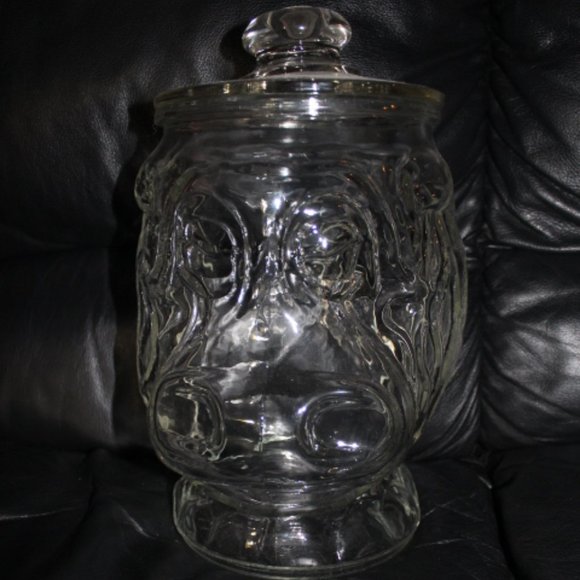 Vintage 70's Libbey Glass Hippo Cookie/Candy Jar W/Lid - Picture 3 of 3